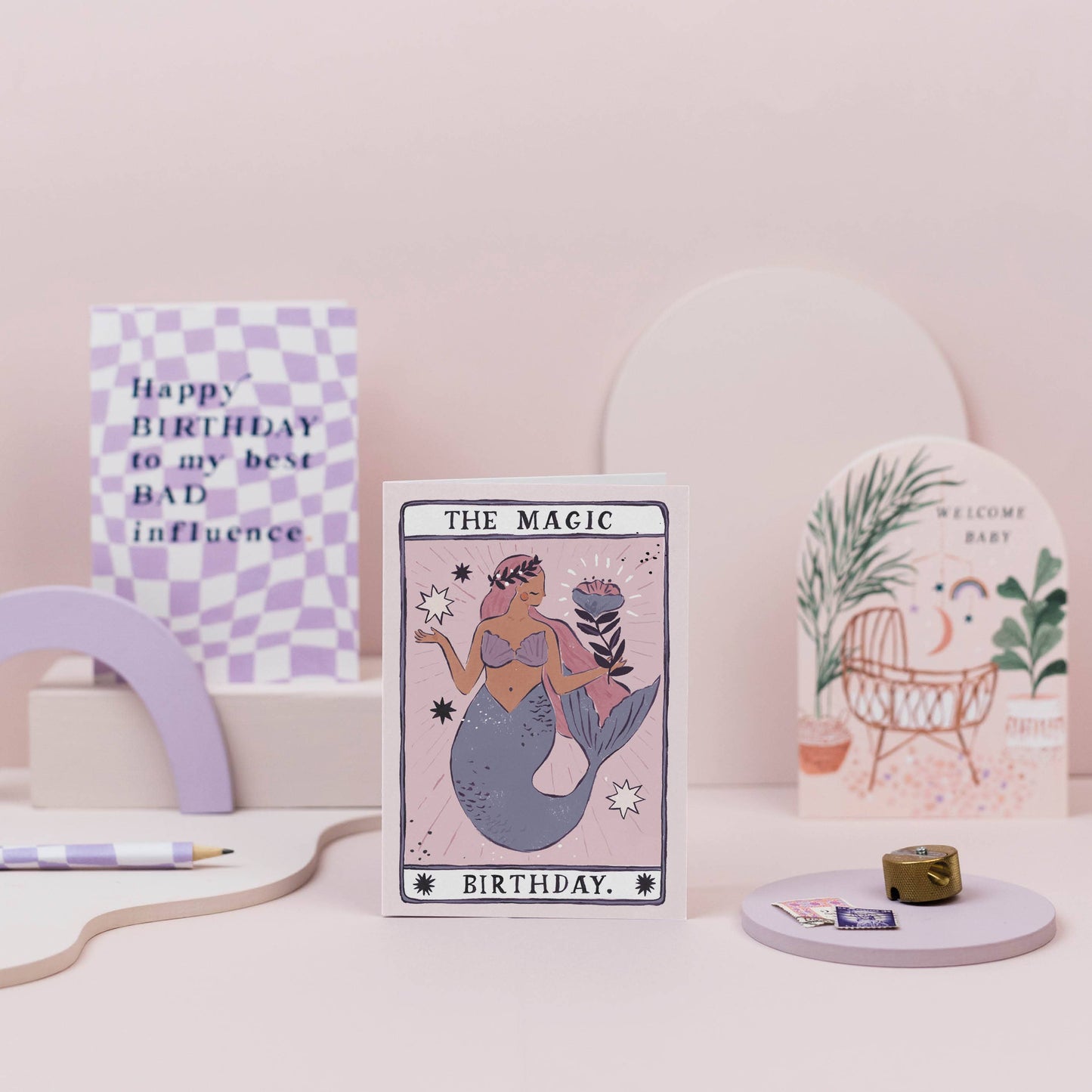 Sister Paper Co. - Mermaid Magic Birthday Card | Tarot Card | Mermaid Cards