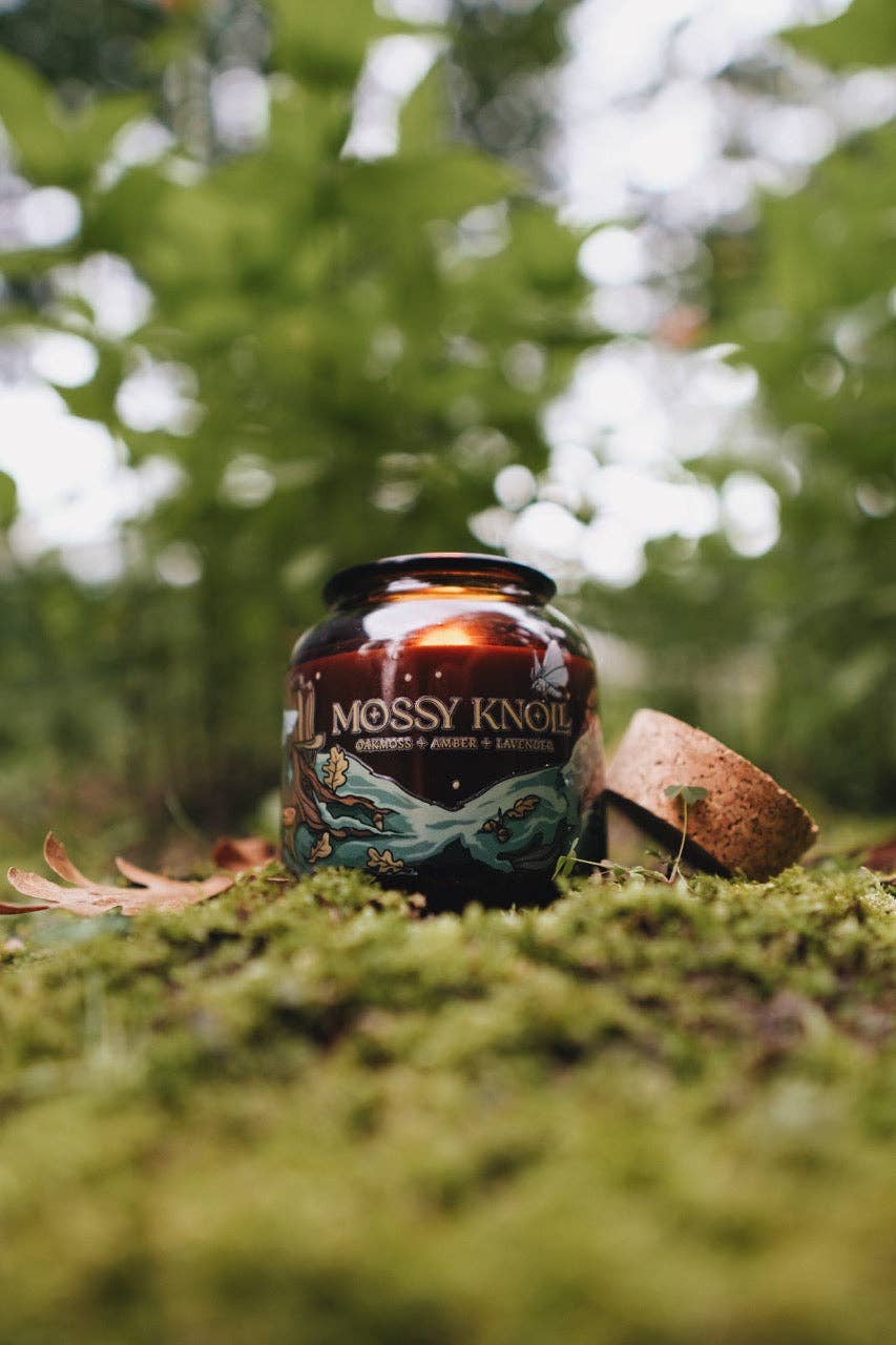 Fablewood Goods - Mossy Knoll | 8oz Apothecary Organic Soy | Wood Wick Candle