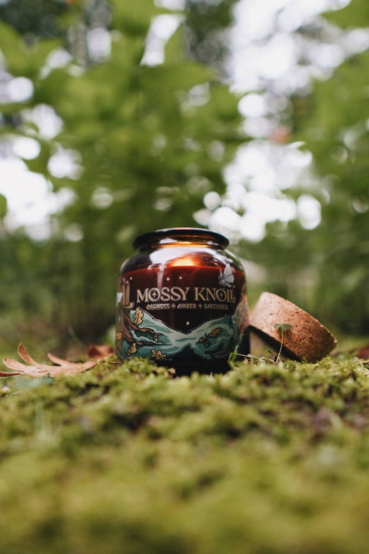 Fablewood Goods - Mossy Knoll | 8oz Apothecary Organic Soy | Wood Wick Candle
