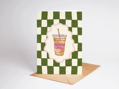 The Shelley Society - Birthday Brew Iced Coffee Coquette Caffeine Greeting Card