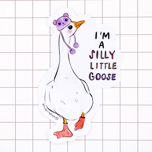Amy Hartelust Art and Illustration - Silly Little Goose Vinyl Sticker