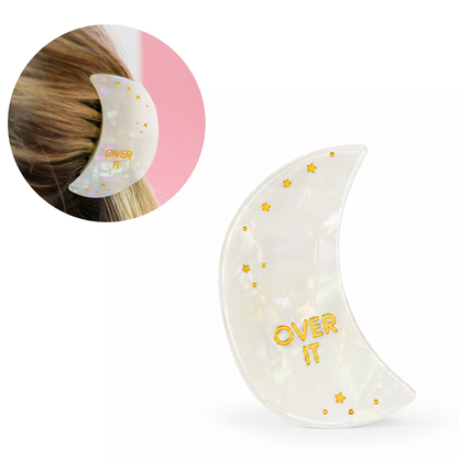 Chez Gagné - Over It - Crescent Moon Acetate Hair Claw Clip, Funny Gift
