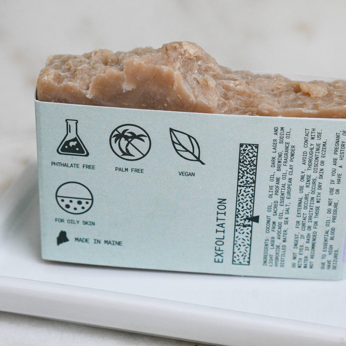 White Pine Bath & Brew - Sea Salt + Clay - Beer Soap