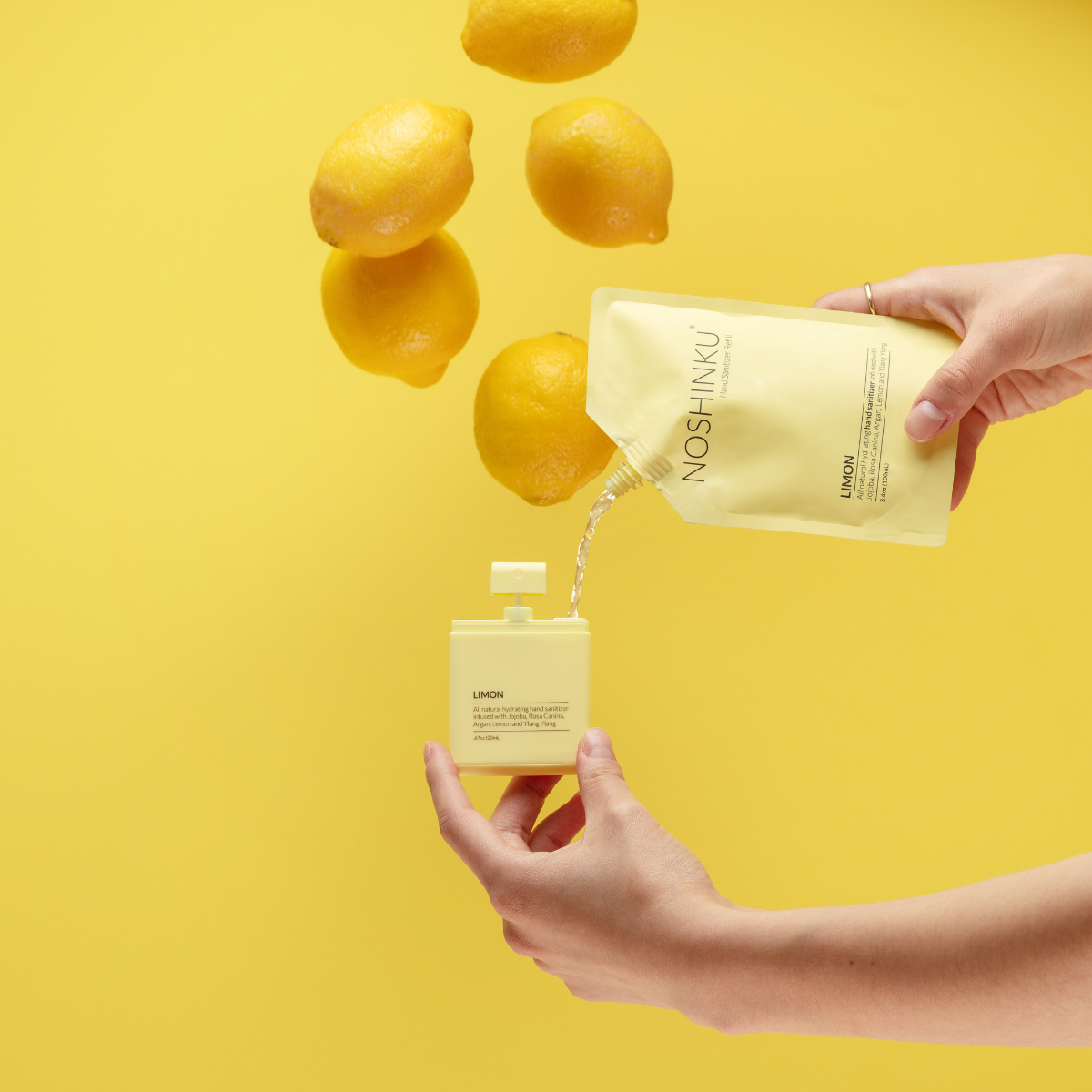 Noshinku - Refillable Lemon Ylang-Ylang Moisturizing Pocket Sanitizer