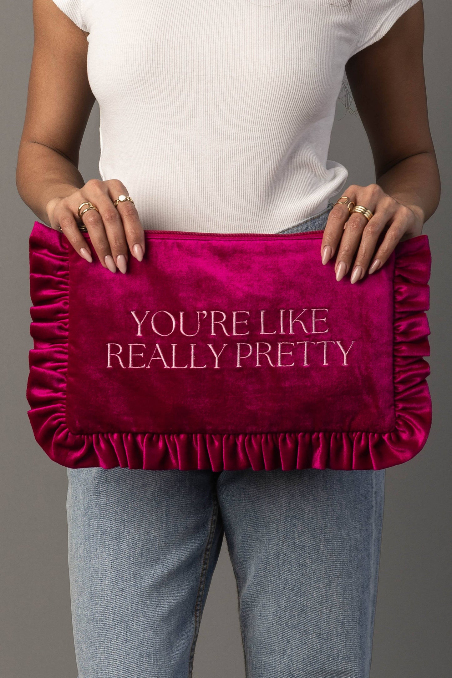 Panache Apparel Co. - You're Like Really Pretty Ruffle Travel Pouch