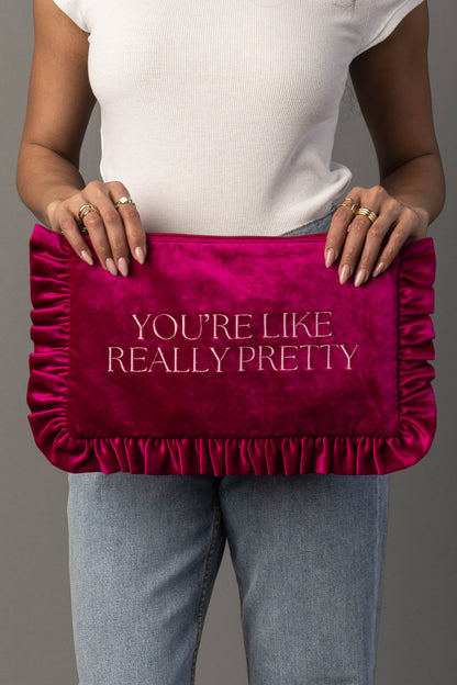 Panache Apparel Co. - You're Like Really Pretty Ruffle Travel Pouch