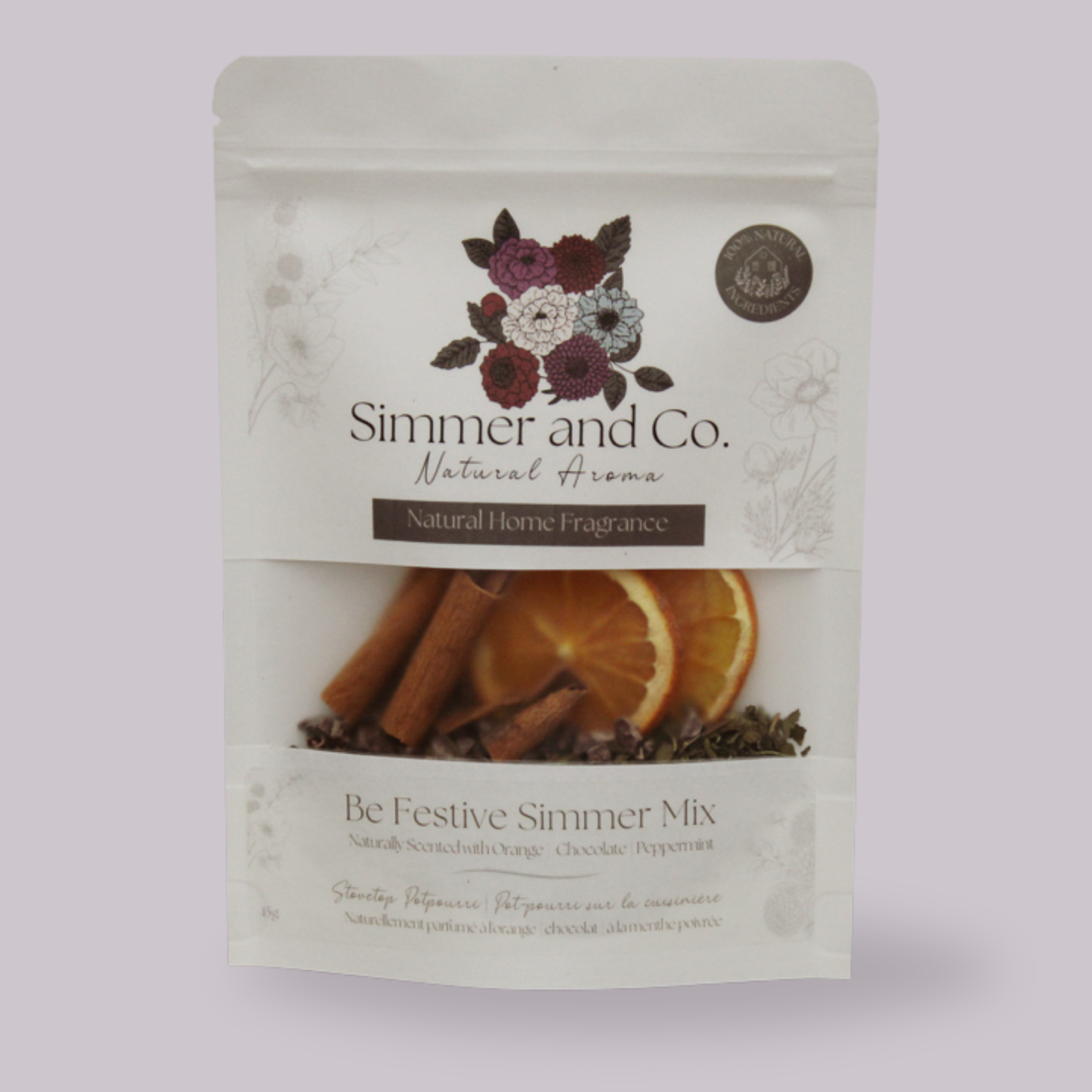 Simmer and Co Natural Aroma - Be Festive Simmer Pot Mix, Natural Peppermint Cocoa Spice Aroma