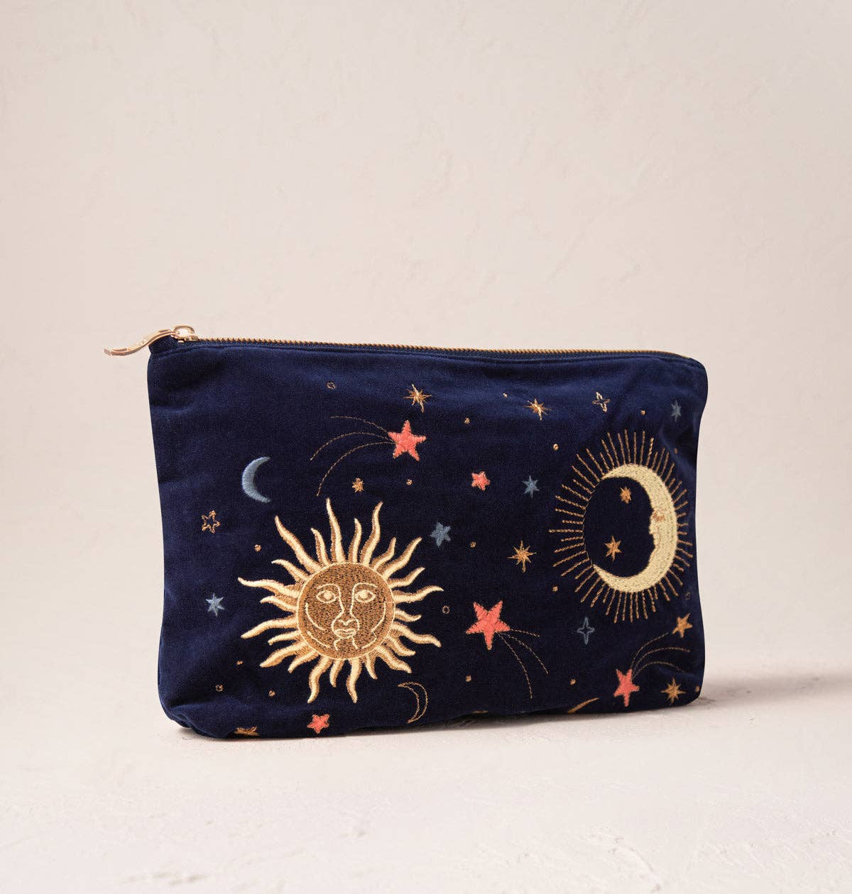 Elizabeth Scarlett- Celestial Everyday Pouch: Navy / Velvet
