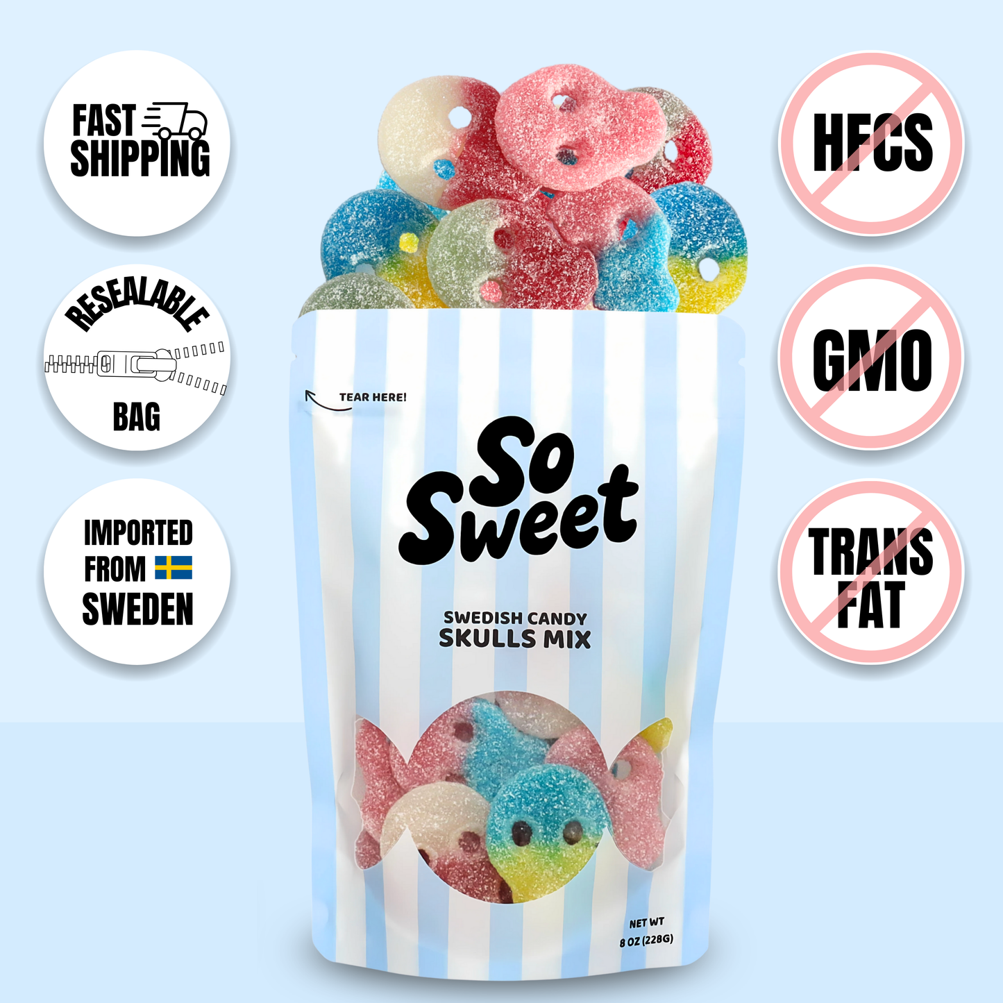 SoSweet LLC - Swedish Candy Skulls Mix (8 oz)