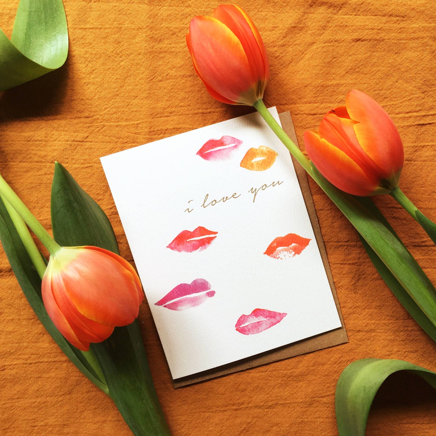Abigail Jayne Design - Lips I Love You Greeting Card | Valentine Love Friendship
