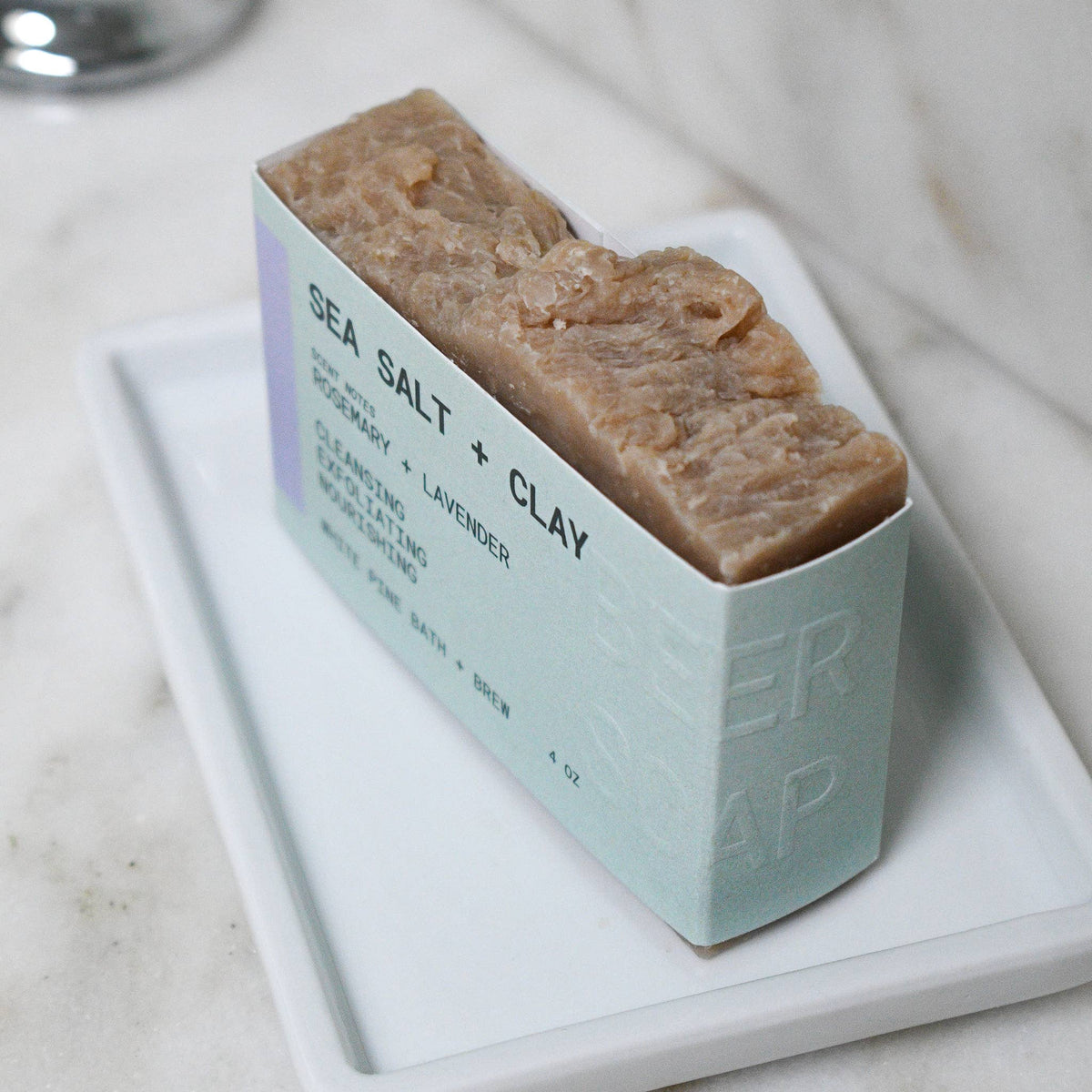 White Pine Bath & Brew - Sea Salt + Clay - Beer Soap
