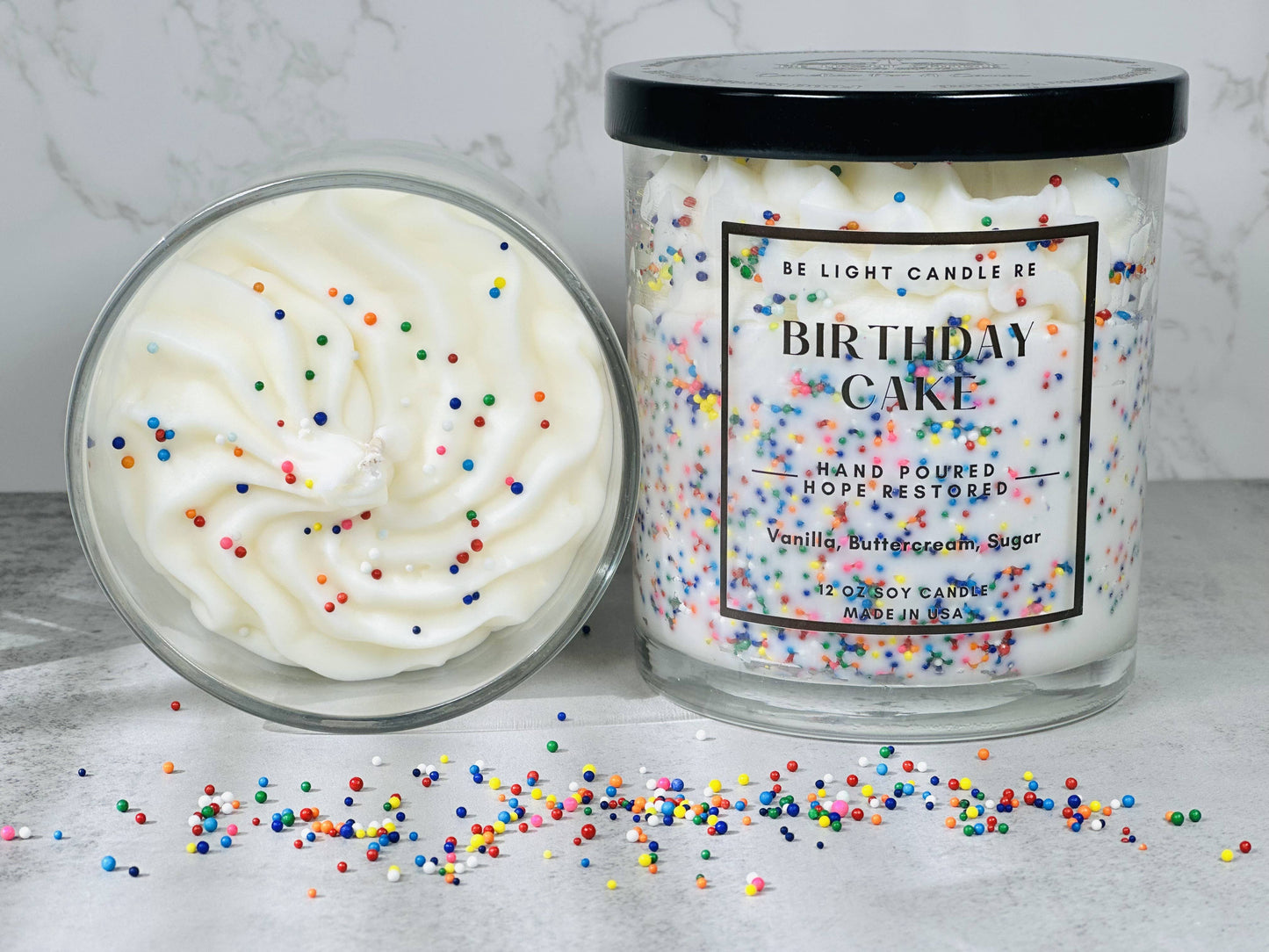 Be Light Candle RE - Birthday Cake, Scented Soy Candle | Most Loved Gift | Friend