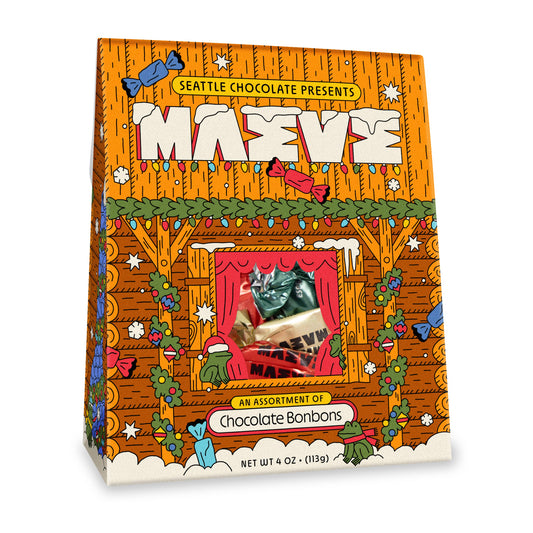 Seattle Chocolate Presents Maeve - NEW! Holiday - Cabin Fever Bonbon Box - 4oz