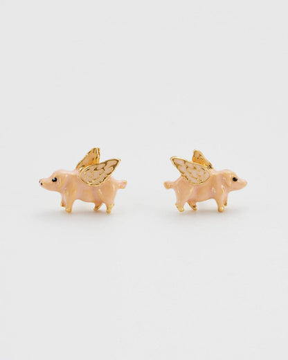 Fable England - Flying Pig Stud Earrings