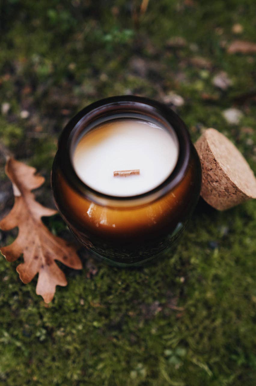 Fablewood Goods - Mossy Knoll | 8oz Apothecary Organic Soy | Wood Wick Candle