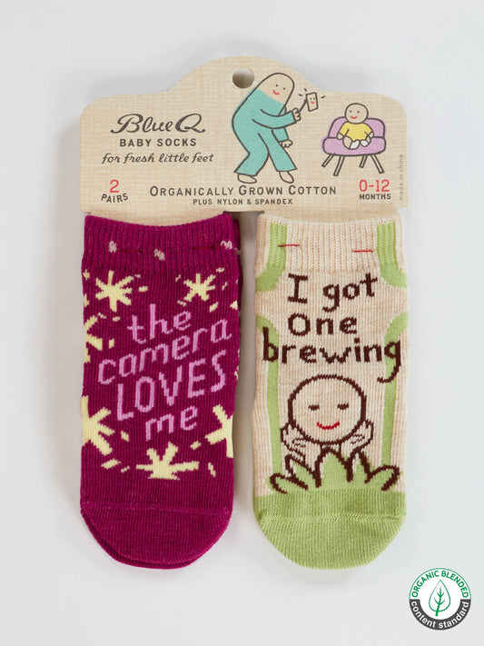 Blue Q - CAMERA/BREWING Baby Socks