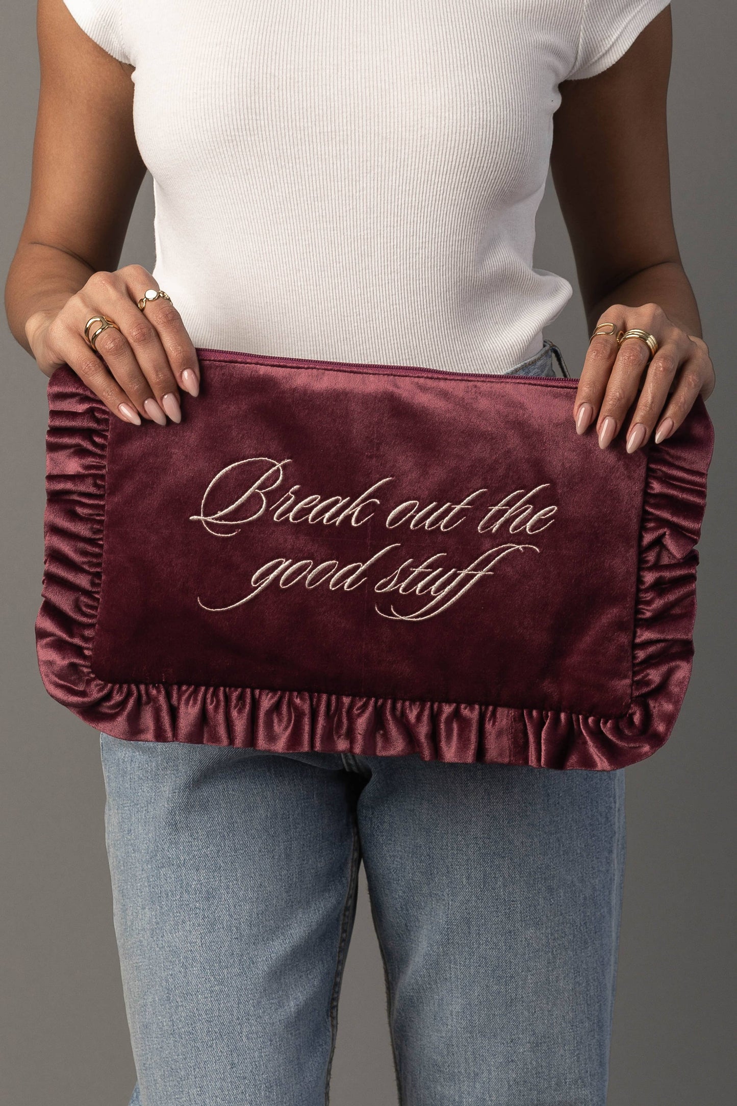Panache Apparel Co. - Break Out The Good Stuff Ruffle Travel Pouch