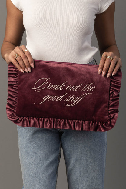 Panache Apparel Co. - Break Out The Good Stuff Ruffle Travel Pouch