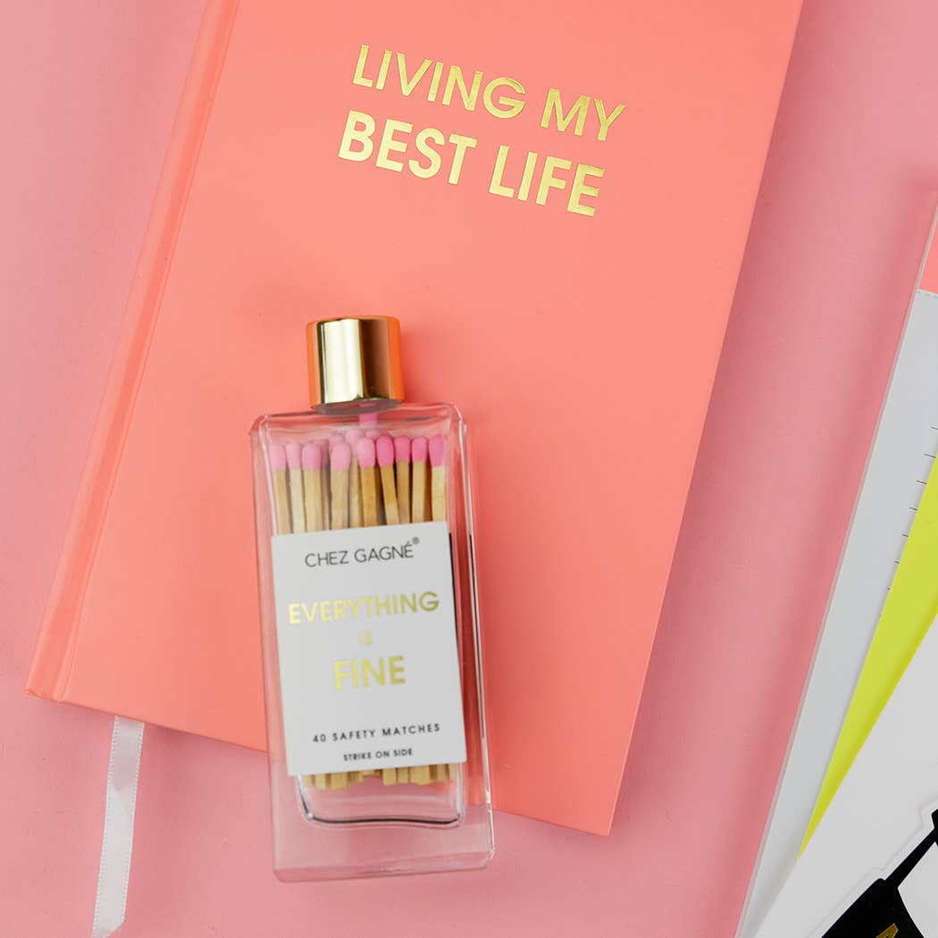 Chez Gagné - Everything is Fine Matches - Glass Bottle Matchsticks Light Pink