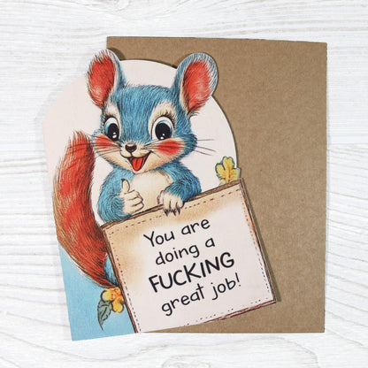 Bad Betty Greeting Co. - You Are Doing a Fucking Great Job - Cute Encouragement Card