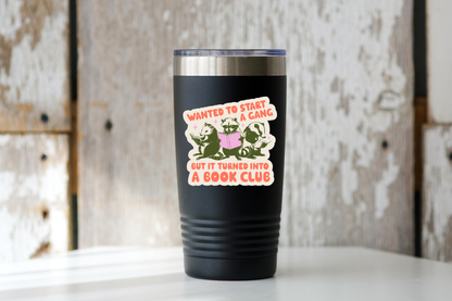 Yarnival - Wanted to Start a Gang Book Club Sticker - reading, cute,