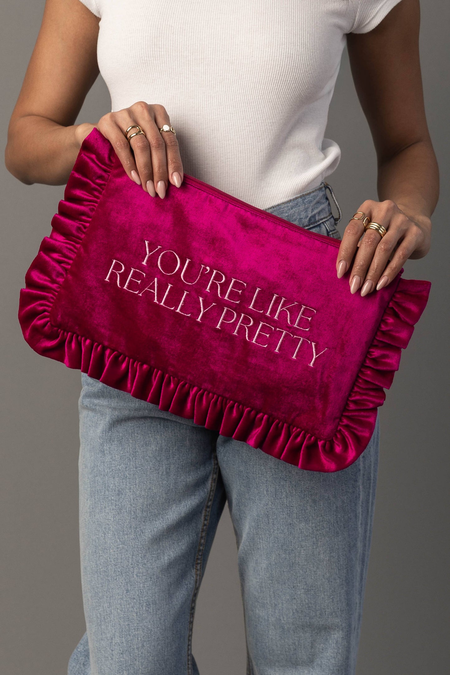 Panache Apparel Co. - You're Like Really Pretty Ruffle Travel Pouch