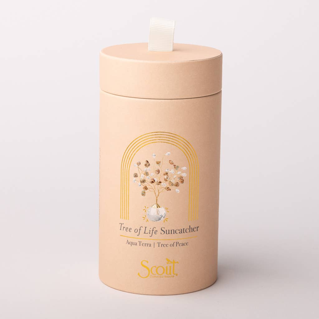 Scout- Suncatcher Tree of Life - Aqua Terra/Peace/Gold