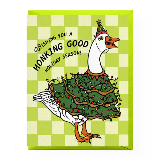 Boss Dotty Paper Co. - Porch Goose Holiday Card: Clear sleeve