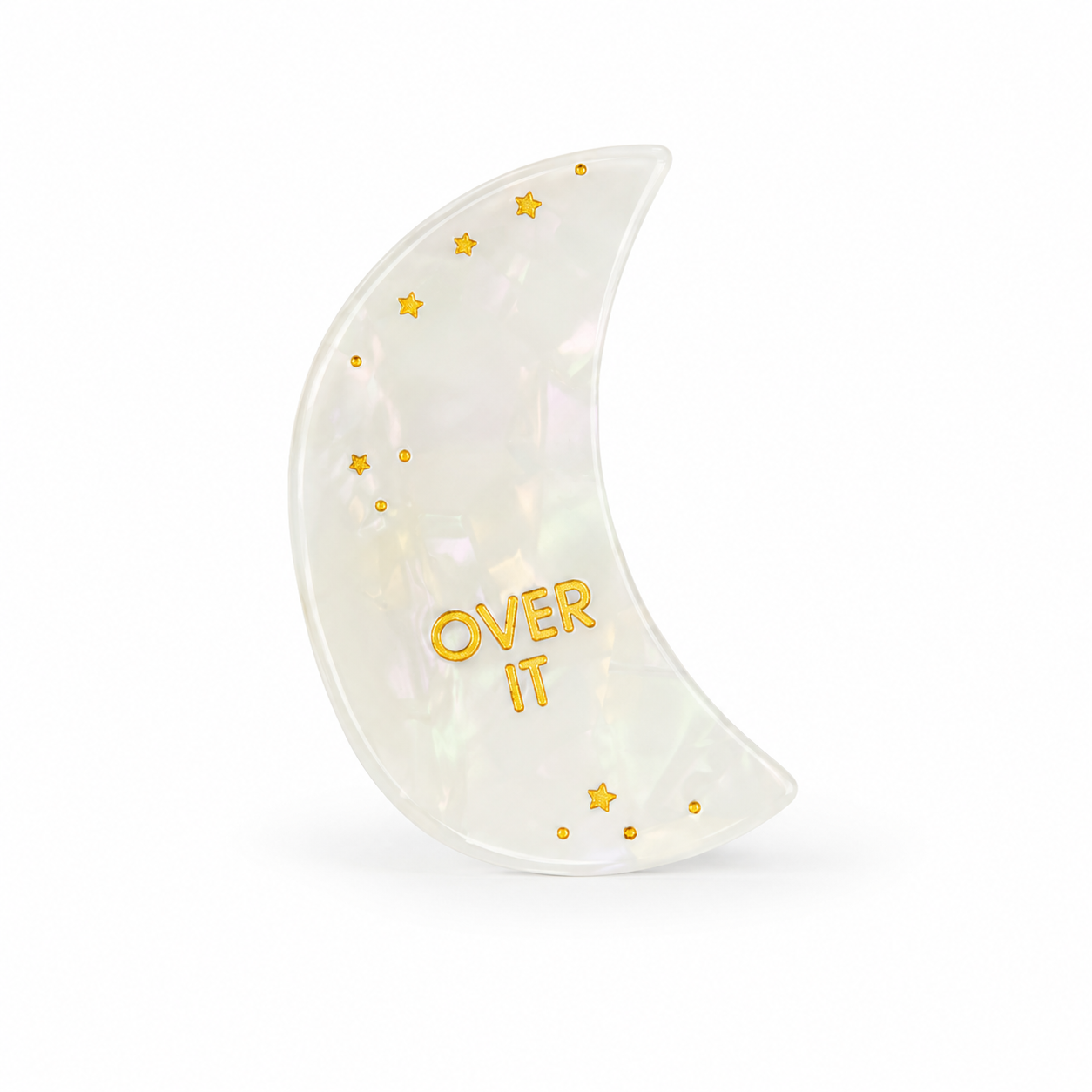Chez Gagné - Over It - Crescent Moon Acetate Hair Claw Clip, Funny Gift