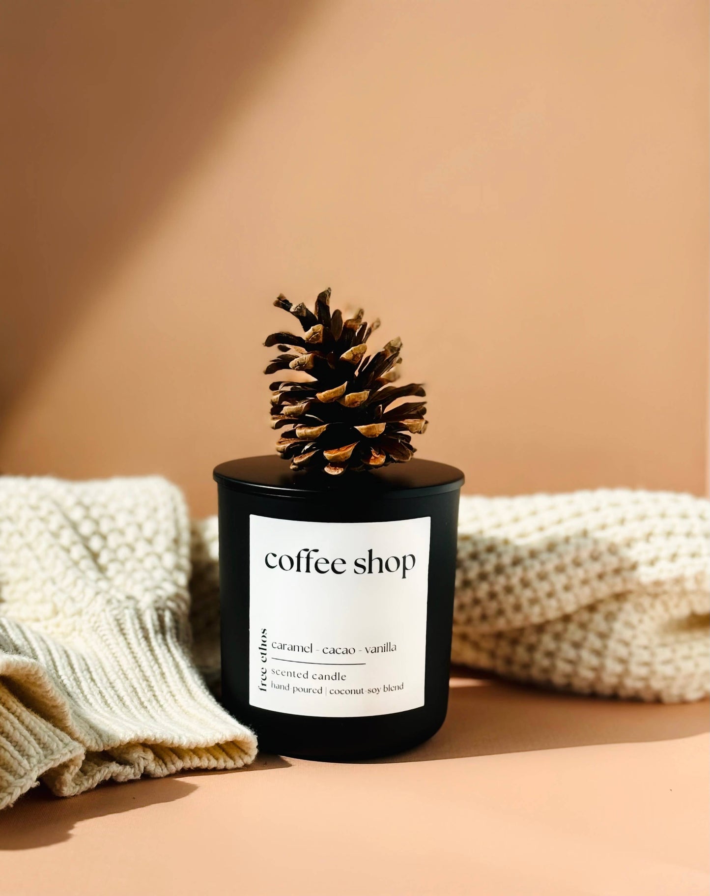 Free Ethos - Coconut Soy Fall Autumn Candle - Coffee Shop