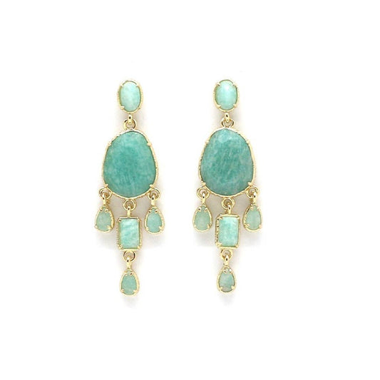 LIZOU - Amazonite Stone Dangle Earrings