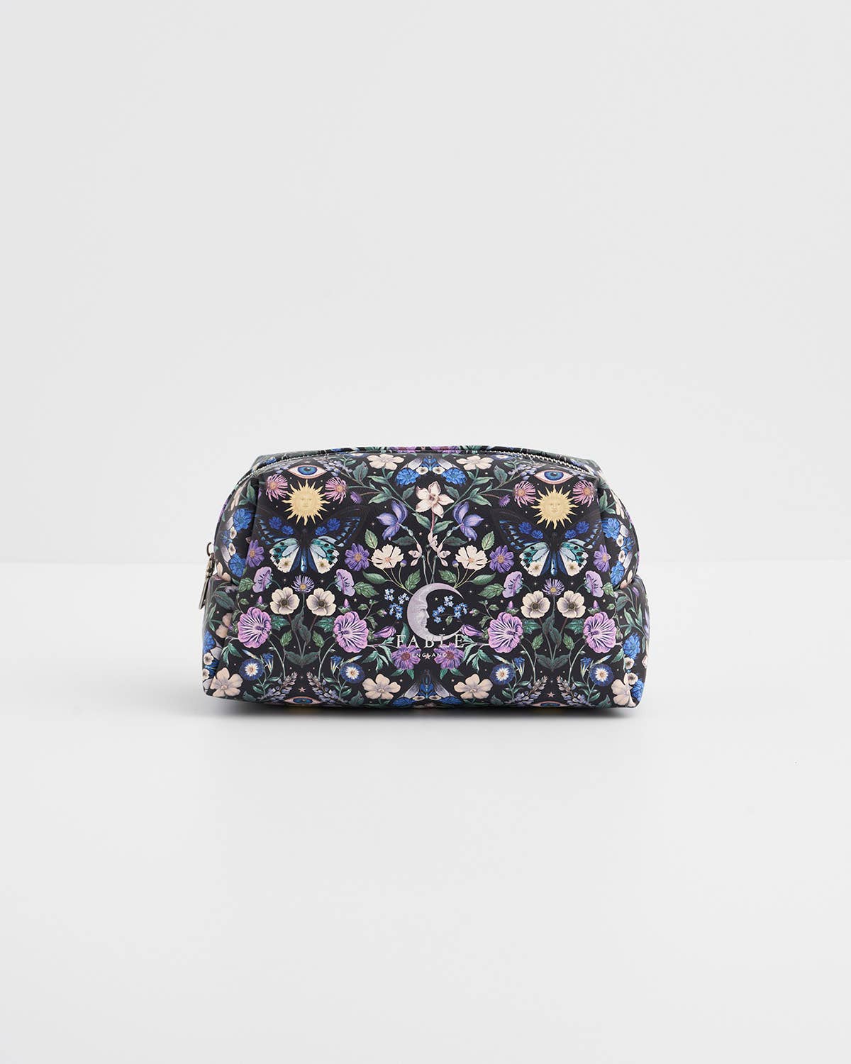 Fable England - Selene Print Cosmetic Pouch in Navy