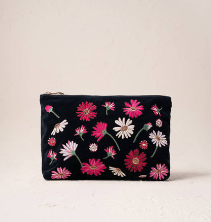 Elizabeth Scarlett- Charcoal Wildflower- Everyday Pouch