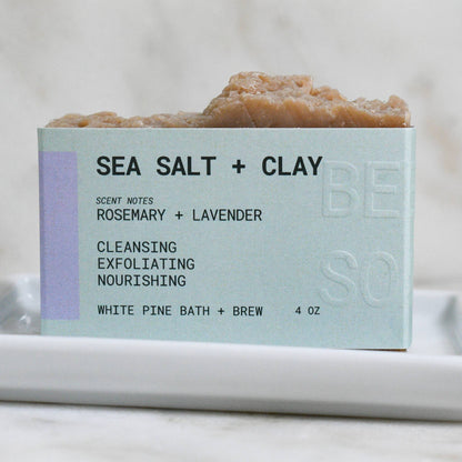 White Pine Bath & Brew - Sea Salt + Clay - Beer Soap