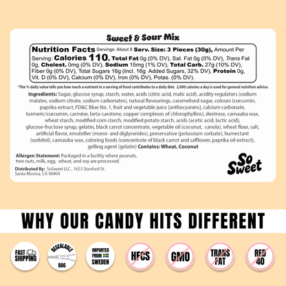 SoSweet LLC - Swedish Candy Sweet & Sour Mix (8 oz)