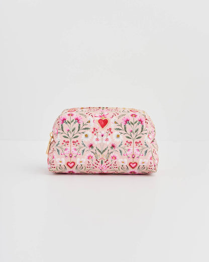 Fable England - Floral Heart Pink Pouch