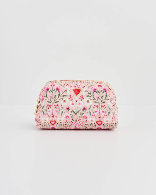 Fable England - Floral Heart Pink Pouch