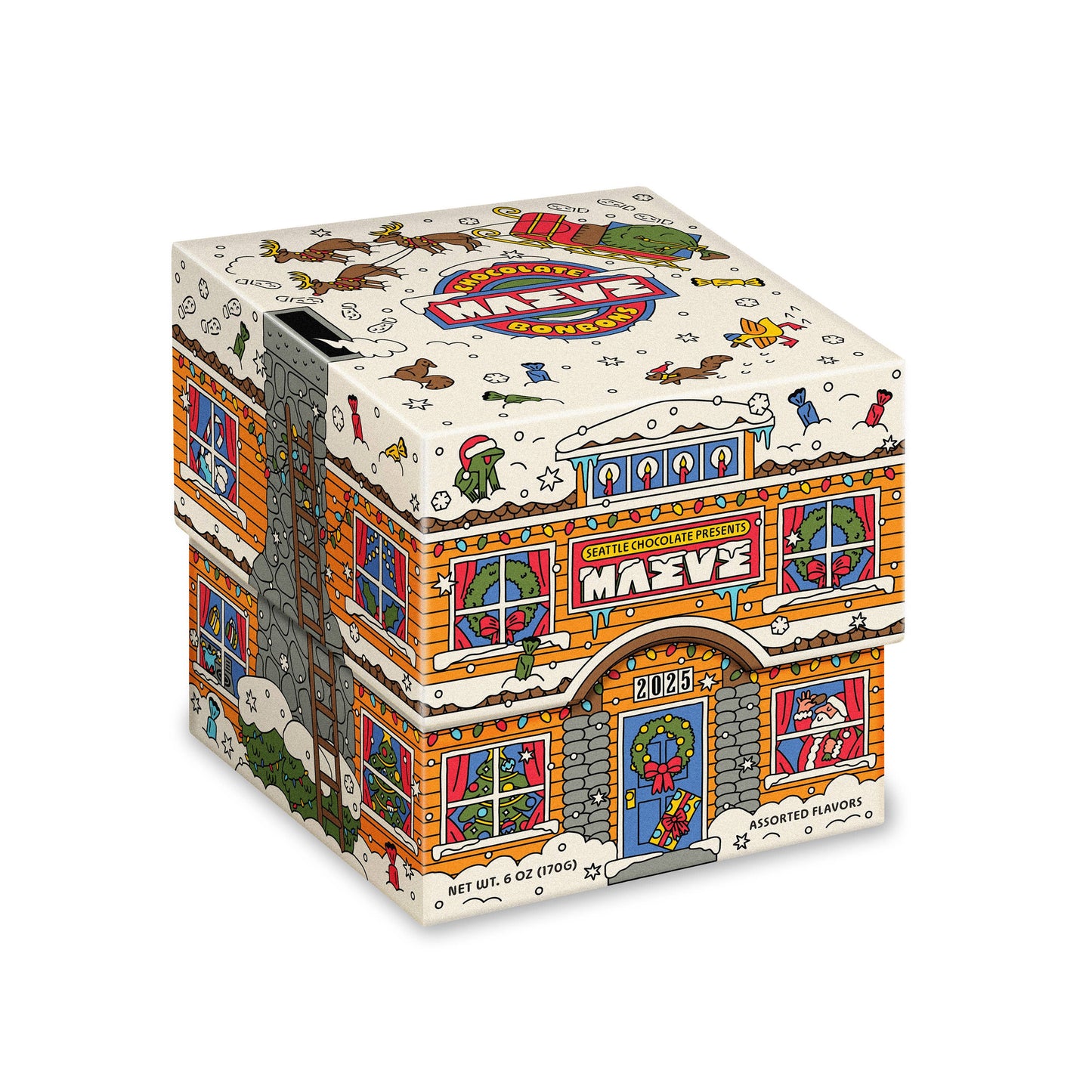 Seattle Chocolate Presents Maeve - NEW! Holiday - Bonbon Bungalow Bonbon Gift Box - 6oz