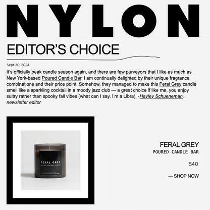 Poured New York - Feral Grey | Poured New York: 10 OZ Soy Wax Candle