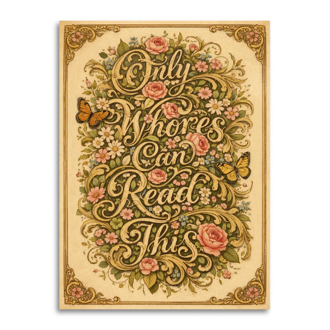 Bad Betty Greeting Co. - Only Whores Can Read - This Funny Greeting Card