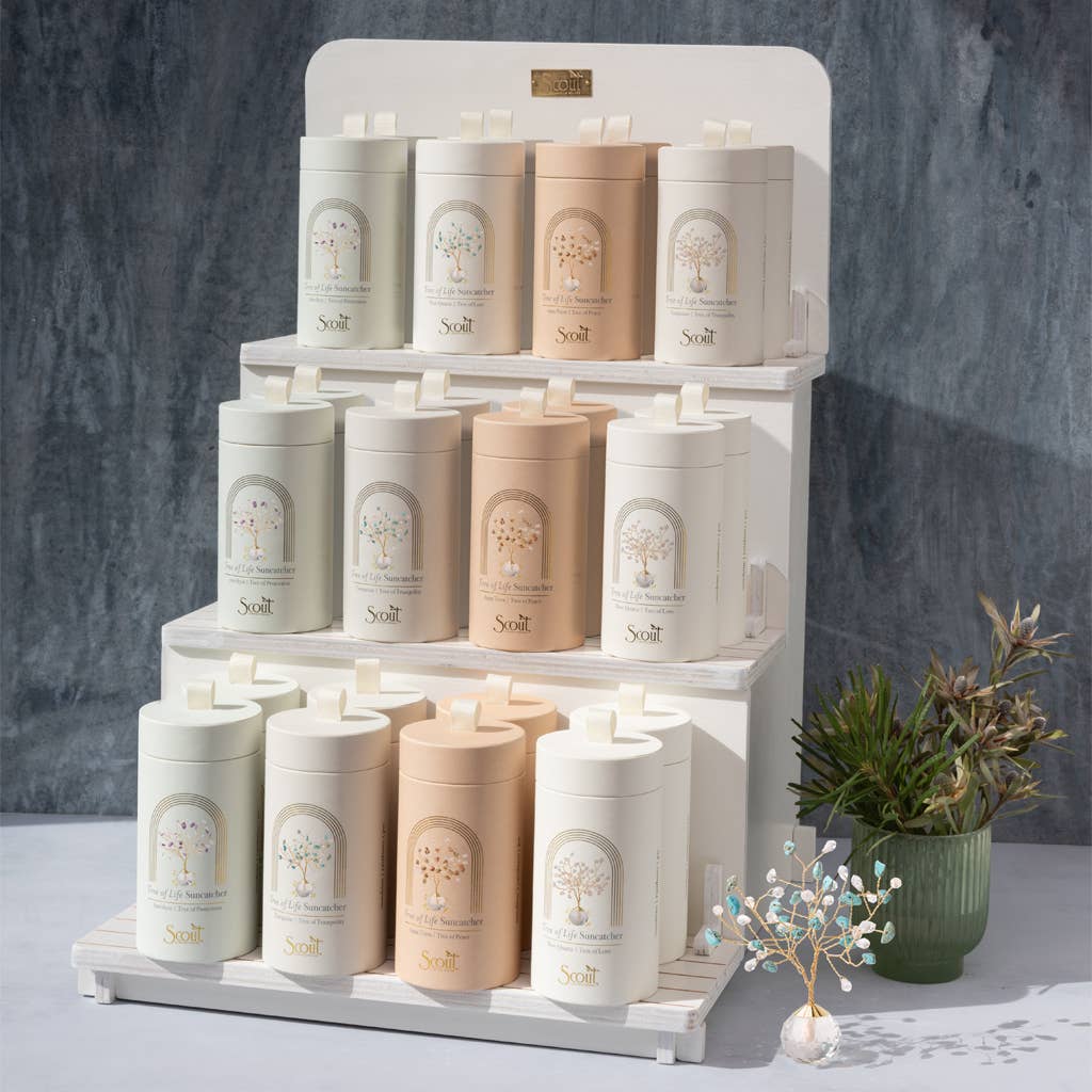 Scout- Suncatcher Tree of Life - Aqua Terra/Peace/Gold