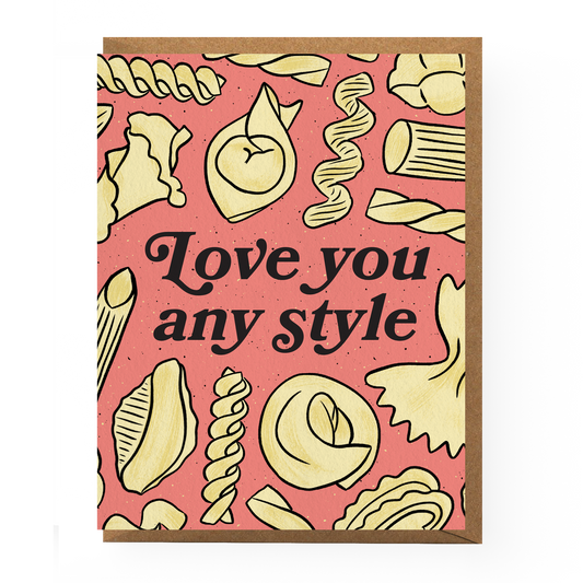Boss Dotty Paper Co. - Pasta Love Card: Clear sleeve