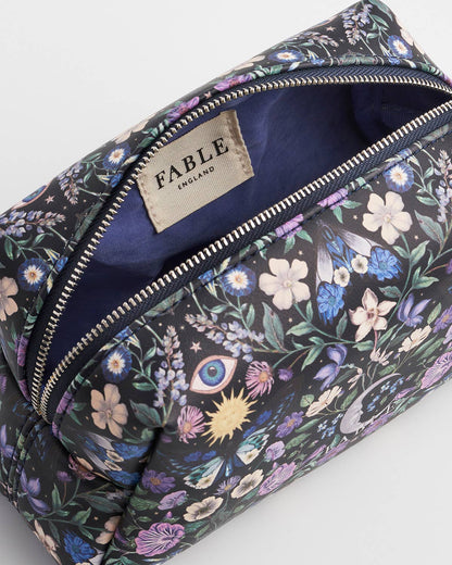Fable England - Selene Print Cosmetic Pouch in Navy