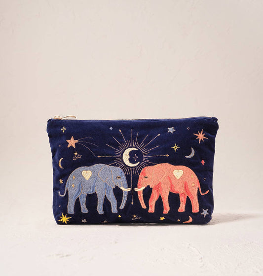 Elizabeth Scarlett- Celestial Elephant Everyday Pouch- Navy