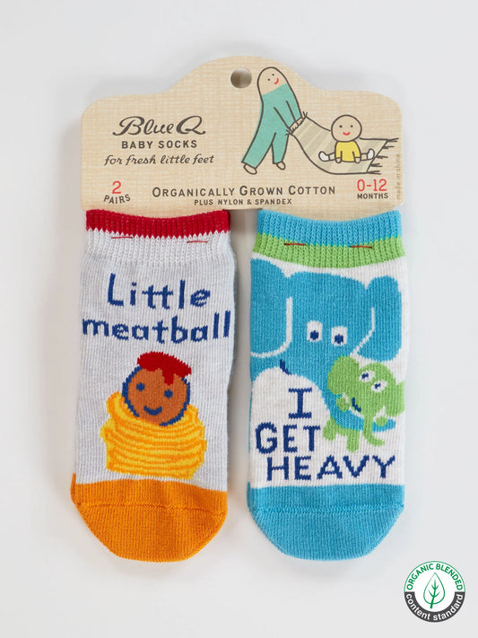 Blue Q - MEATBALL/HEAVY Baby Socks