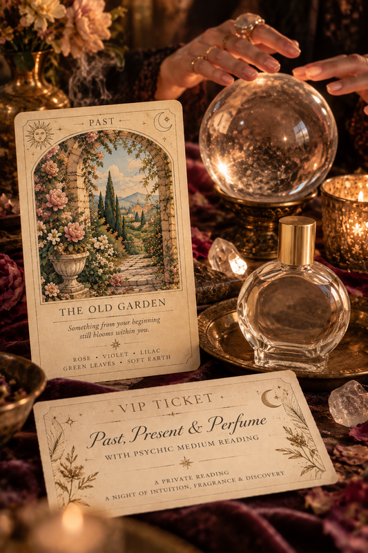 VIP PAST, PRESENT & PERFUME + MEDIUM READING — $89